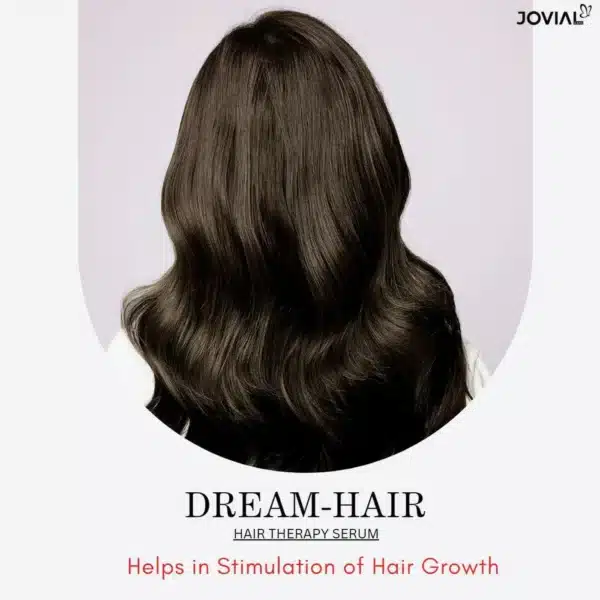 Jovial Care Dream Hair Growth Oil. Packed with almond, castor, and natural herbs, it prevents hair fall and promotes growth. oil for long hair