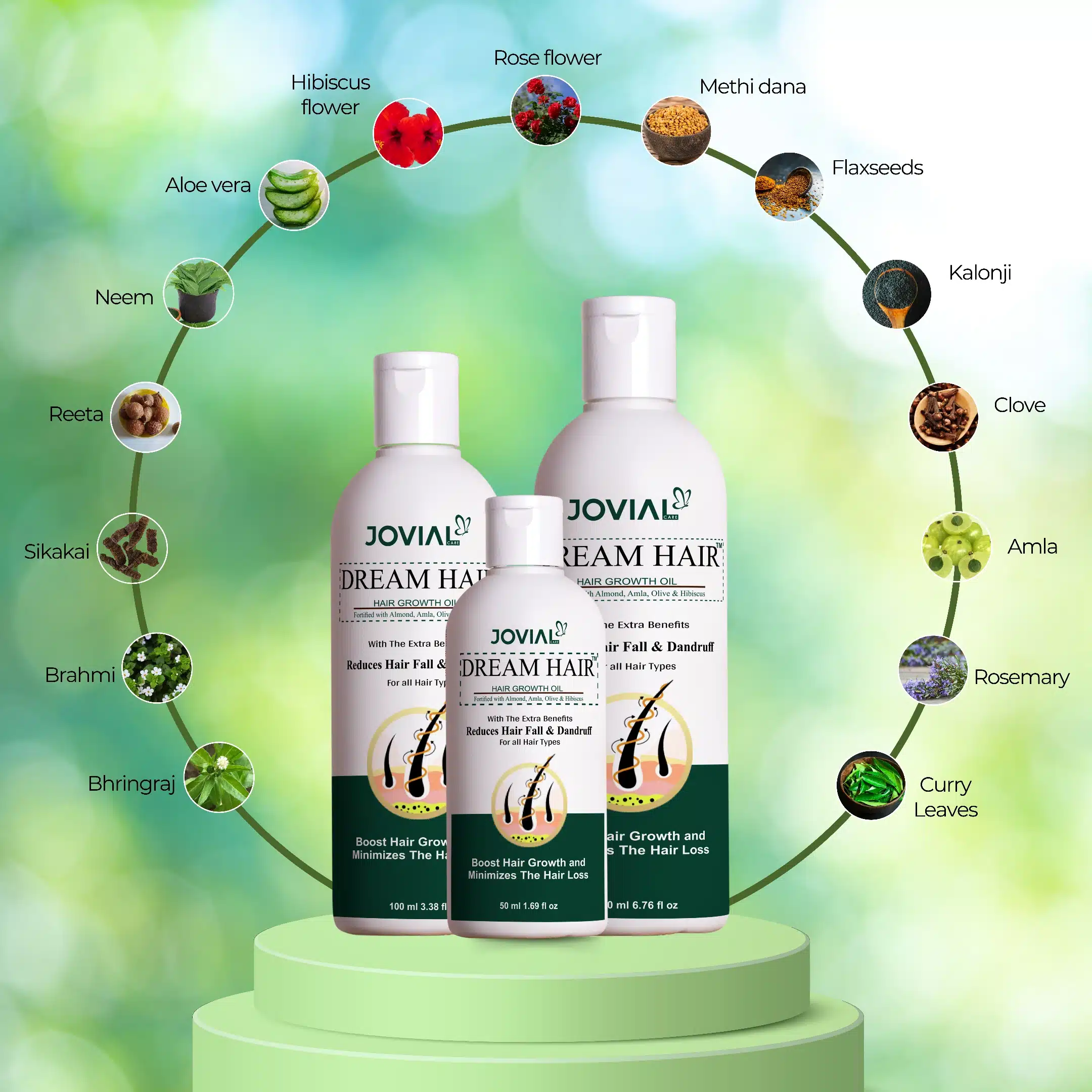 jovial care dream hair growth oil with natural ingredients. Herbal hair oil